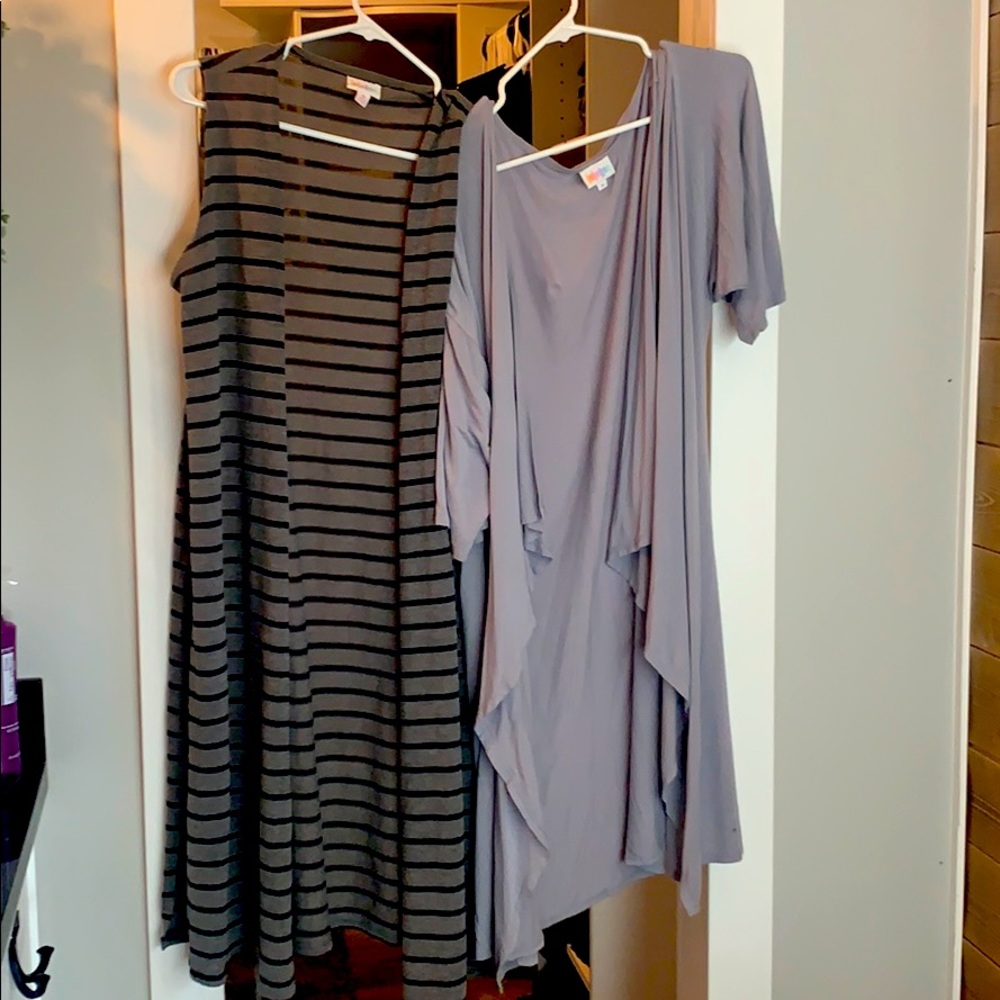 TWO Gray Lularoe Cardigans (Joy and Shirley)